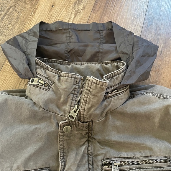 Levi’s military green warm lined jacket with hidden hood M - Picture 3 of 13